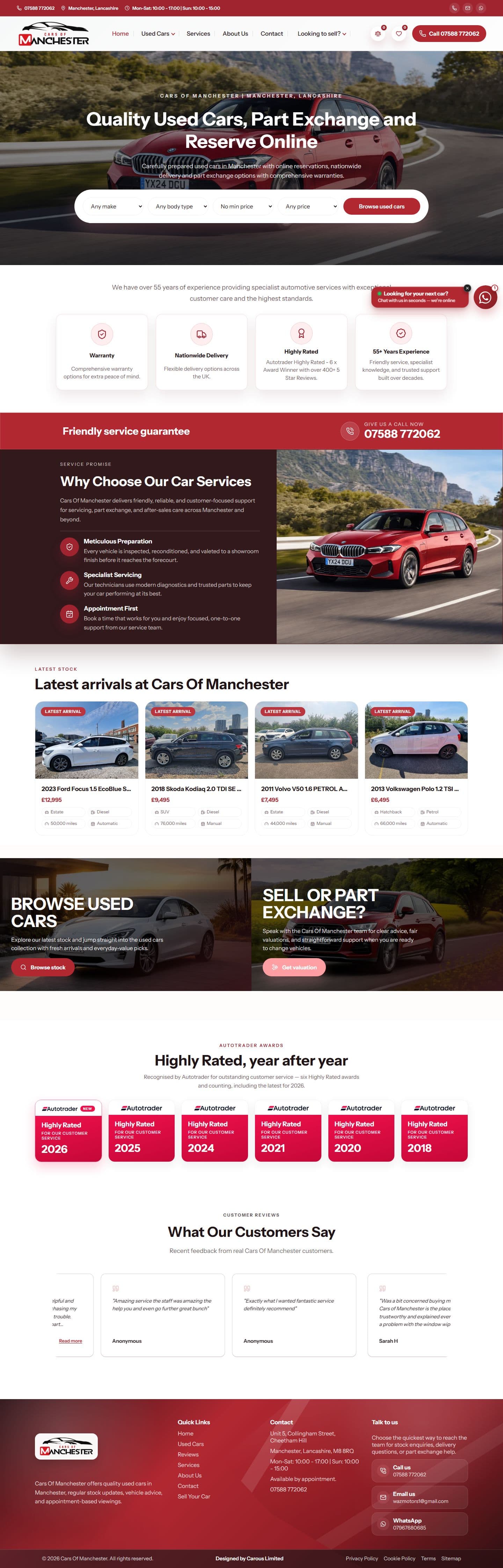 carsofmanchester.co.uk — dealer website by Carous