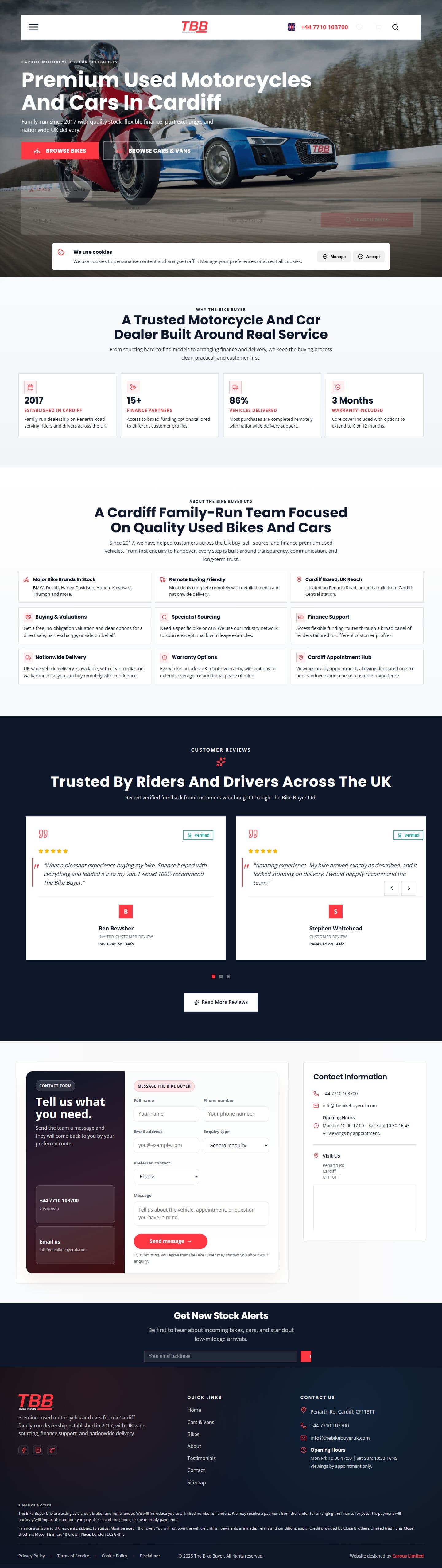 thebikebuyeruk.co.uk — dealer website by Carous